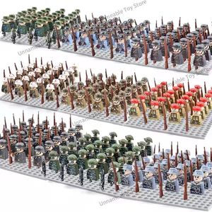 Blocs 24pcs / lot WW2 Militaire Soldats Blocs de Construction Ensemble Soviétique US UK Chine France Armée Chiffres Briques Jouets Pour Garçons Cadeaux De Noël 230523