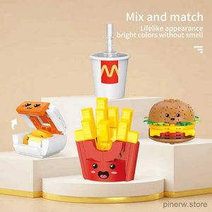 Blokken 261PCS Hamburger Bouwstenen French Fries Fries Fries Frites Cokes Model Bakstenen Cartoon Fast Food Toys Set Kinderen Creatieve geschenken