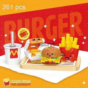 Blokken 261 STKS Hamburger Frieten Gebakken cken Bouwstenen Cartoon Fast Food Assemblage Model Bricks ldren's Kerstcadeaus vaiduryb