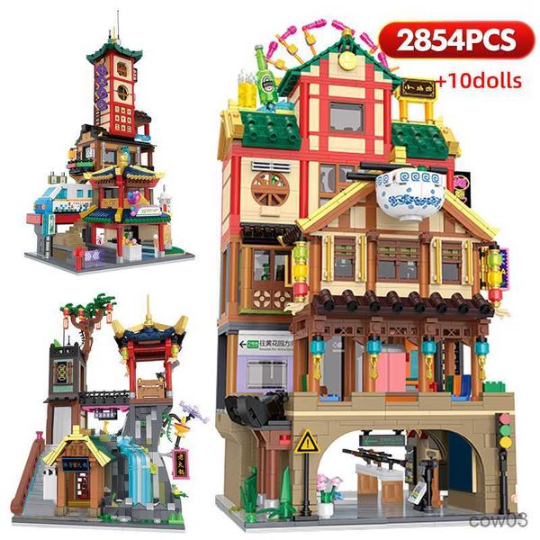 Blocs 2854pcs Mini City Street View Série Blocs de Construction Charmant Célèbre Scenic Spot Briques Chiffres DIY Jouets pour Enfants Cadeaux R230718