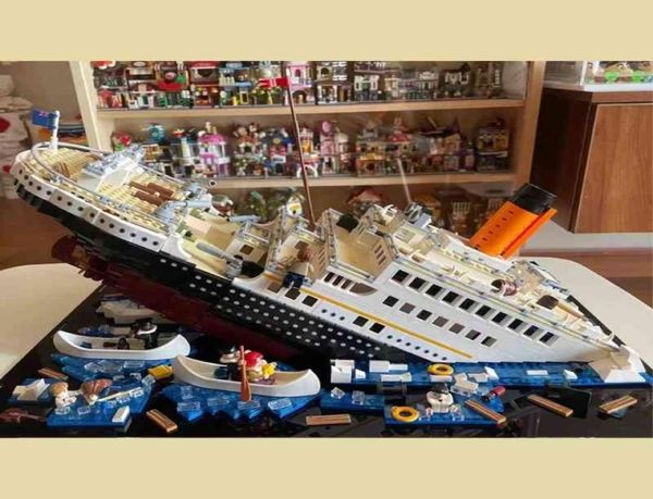 Bloques 2882pcs mini ladrillos modelo titanic crucero modelo bote diy loz 1060 bloques de construcción kit kit niños niños PR3973862