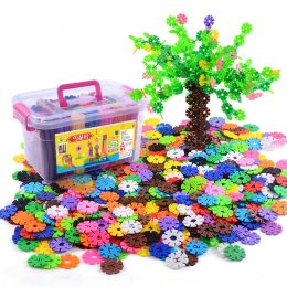 Blocs 3001000pcs Interconnexion de flocon de neige en plastique Blocs Building Construction Toys Enfants 3D Puzzle Kindergarten Baby Game Game