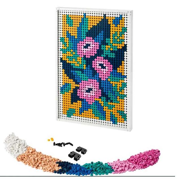 Blocs 31207 FLORAL Pixel Art fleur peinture blocs de construction briques bricolage ensemble décorations murales jouet stimulant cadeau créatif pour fille 240120