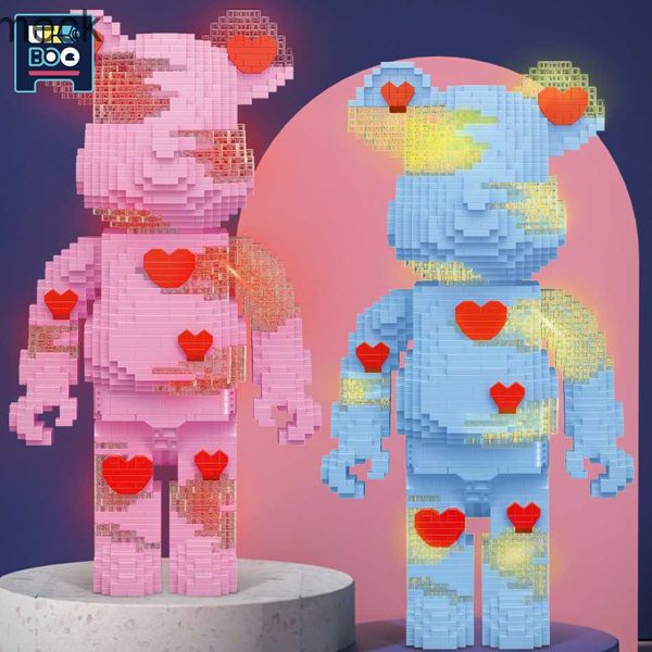 Bloques 3470 piezas Bearbrick micropartículas amor oso Nano bloques de construcción MOC Mini animales modelo Micro diamante ladrillos juguetes para niños