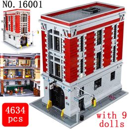 Bloques 34 Uds Stad Street View Ghostbustered Firehouse Hoofdkwartier 16001 Bouwstenen Bricks Kit compatible 75827 Kid 230506