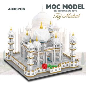 Bloques 4036 UNIDS MOC Ciudad Mini Ladrillos Taj Mahal Arquitectura de Fama Mundial Micro Modelo India Bloques de Construcción Juegos Creativos Ciudad Niños Juguetes 230303