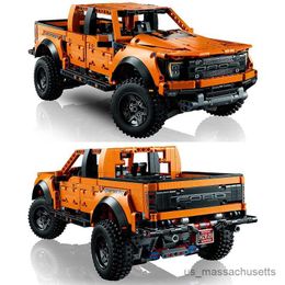 Blokken 42126 Ford Pick -up Truck Racing Car 1379pcs Building Block Model Voertuig speelgoed voor kinderen geschenken R230814