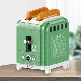 Blokken 456PCS MUG BROOD MAKER MODEL Bouwstenen Creative Toaster Food Machine Model Blokken speelgoedspeelgoed voor kinderen R230907