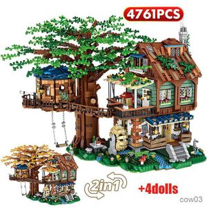 Blocs 4761pcs Arbre Maison Modèle Mini Blocs De Construction Amis Chiffres DIY Architecture Petites Particules Briques Jouets pour Enfants R230718