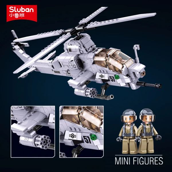 Blocs 482pcs Air Force Aviation Ah1z Viper Aircraft Plane Helicopter Gunship Building Building Building Bricks Bricks Brinquedos Boys Toys