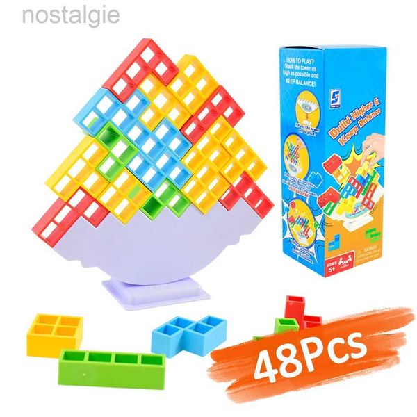 Blocks 48pcs Tetra Tower Fun Balance Empile Blocs Blocs Blocs Board Game For Kids Adults Friends Team Dorm Game Family Kid Kid Desktop Toys 240401