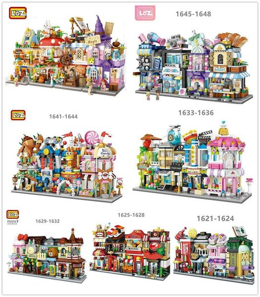 Blocs 4pcs / set LOZ Street mini Enfants Jouets De Construction Filles Puzzle Cadeau De Vacances 1621 1624 1625 1628 1629 1632 1633 1636 1653 1656 230111