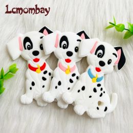 Blocks 5pcs dalmatiens baby silicone perles teether clip cartoon Animal Tooth Care Pendant DIY Pacificier Chaîne ACCESSOIRES