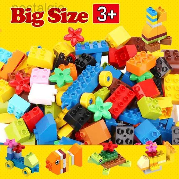 Bloques 62-310 piezas DIY Bloques de construcción a granel Compatible con Duplo Animals Marble Run City Classic Bricks Modelo de ensamblaje Juguetes para niños 240401