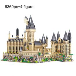 Blokken 6369pcs Micro Magic Medieval Castle Model Building Samenstel Stad Bakstenen voor Kid volwassen speelgoed Gift met 4 Figuur 230506