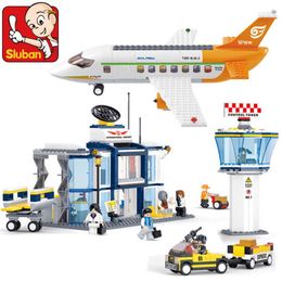 Blokken 678PCS City Aviation International Airport Cargo Vliegtuig Model Bricks Avion Bouwstenen Sets Educatief Speelgoed voor KinderenHKD230701