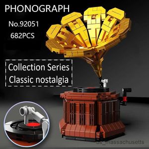 Blocs 682pcs Creative DIY Blocs Blocaux Classic Nostalgic Retro Phonograph Collection Modèle assemblé B Children's Toys No Box R230817