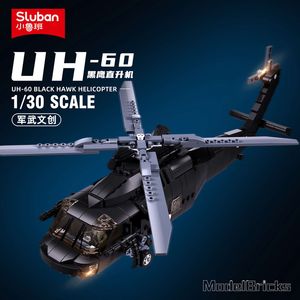 Blocs 692 pièces militaire UH 60L noir modèle d'hélicoptère de sauvetage briques Air Force arme construction jouets éducatifs pour les enfants 230724