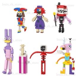 Blocks 7 en 1 The Amazing Digital Circus Jax Blocs Blocs Set Game Anime Brick Collectible Cartoon DIY Model Toy pour Kid Gift 8 in 1 T240325