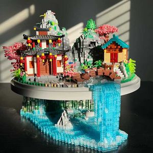 Blocks 7626pcs Fairyland Beautiful Sakura Garden Mountain Waterfall Buildings Buildings City Street View Mini B Assemble Toys Cadeaux R230817