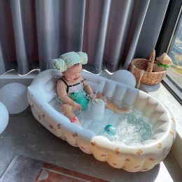 Bloques 90x55cm Babra portátil Natada Iatable Piscina Plegable Bañera para niños Agua al aire libre Juego de agua Centro de piscina de remo