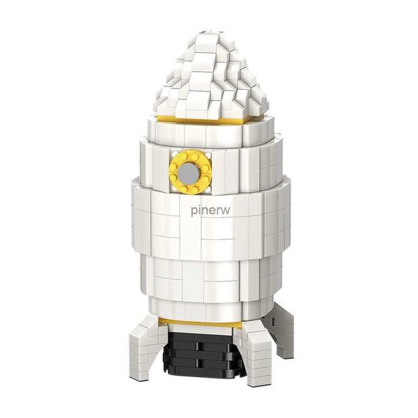 Blocks 934 pièces blocs de construction de fusée d'astronaute aérospatial avec Pot de brosse de lumière LED Mini briques de Micro diamant bricolage jouets pour enfants cadeaux