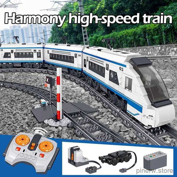 Bloques 941 Uds City Electric Harmony Rail Control remoto bloques de construcción tren pista RC coche ladrillo juguete para niño