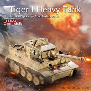 Blocs 995pcs Tiger Heavy Tank Building Blocys Military Set Arme Model Creative Kids Toys for Children Boys Cadeaux R230907