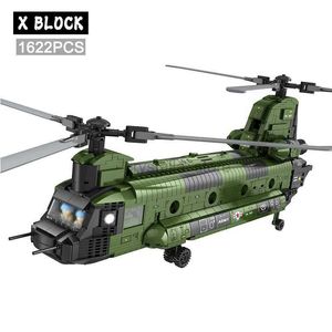 Blokken Vliegtuigserie Chinook Helikopter Bouwstenen Model Beroemde WWII Militaire Vechter MOC Baksteensets Jongens Speelgoed Cadeau voor kinderen 240120