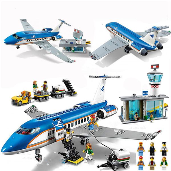 Blocs modèle de construction d'avion Compatible 02043 City Series aéroport international Airbus briques d'avion jouets pour enfants cadeaux 230731