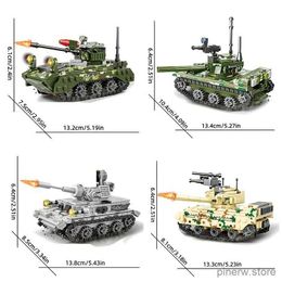 Blocs de construction assemblés, char de combat principal, jouet, modèle de véhicule blindé, série militaire moderne, soldat de l'armée, jouet cadeau