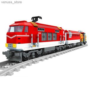 Blocs Ausini ville Train modèle blocs de Construction Wagon transport de marchandises gare de passagers voies ferrées Locomotive Construction jouets R231208