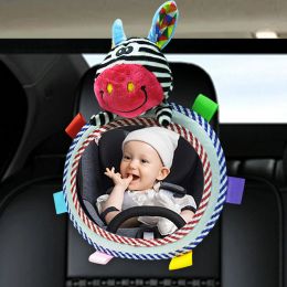 Bloqueos Mirror de autos de bebé Seguridad ASIENTO Vista trasera Mirror de dibujos animados de animales juguetes de peluche de peluche.