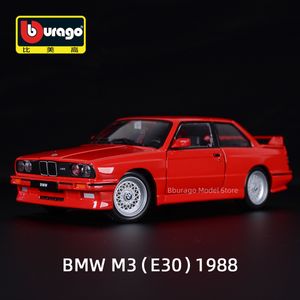 Blocs Bburago 1 24 1988 M3 E30 Voiture De Sport Statique Die Cast Véhicules Collection Modèle Jouets 230503