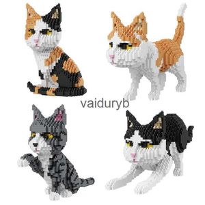 Blocs Bdy mignon dessin animé chat animaux blocs de construction créatif diamant chat noir modèle d'animal de compagnie briques jouets éducatifs pour enfants fille cadeauxvaiduryb