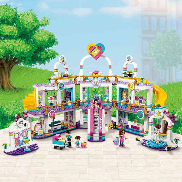 Bloques bloques 1044pcs 41450 Heartlake City Compras Complets Mall Builds con 5 mini figuras Conjuntos de juguetes para niños Regalo de Navidad de amigos para niños T220901