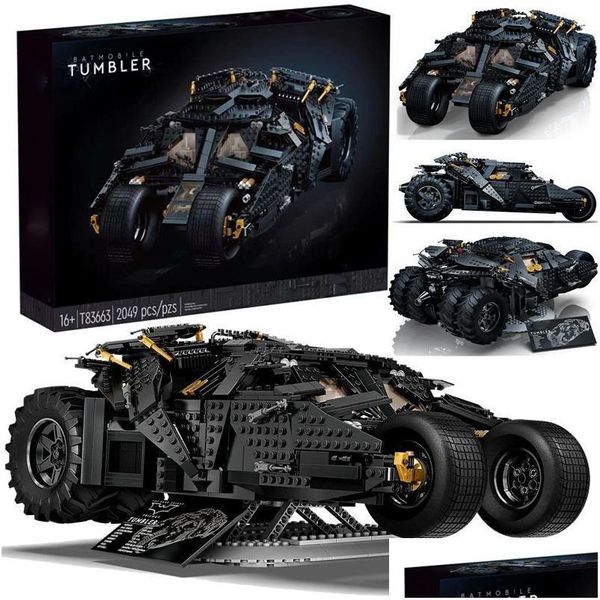 Blocchi Blocchi 2049 Pellet Mattoni La Batmobile Tumbler Batpod Moto Set Modello di costruzione Ragazzi 76240 Regali per bambini Giocattoli per bambini 2 Dheer