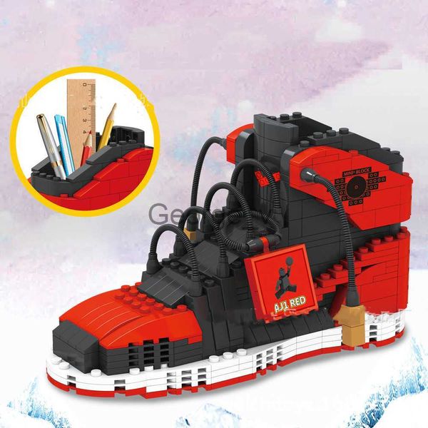 Bloques Bloques 474 unids Zapatos deportivos Bloque de construcción Portalápices Deportes Zapatos de baloncesto Partículas pequeñas Ladrillos PencilBox Juguetes para niños J240307