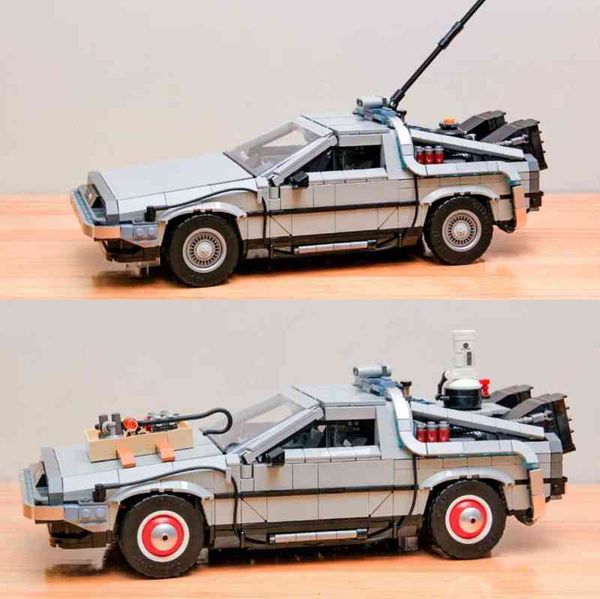 Bloqueos Volviendo a los futuros autos de carreras Deloreaned DMC-12 Time Machine 10300 Creative Expert MOC Brick Model Técnico Bloques de construcción T220901