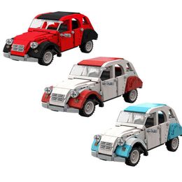 Blokken blokken MOC NIEUW ERAS CITROEN 2CV Dolly Car Building Blocks Kit Collection Assemble voertuig Model Idee Onderwijs speelgoed voor kinderen Gift T220901