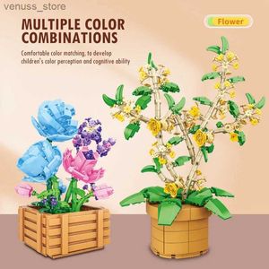 Blocs Bluebell DIY Modèle Micro Blocs De Construction Plante Artificielle En Pot Simulation Fleur Romantique Jouet Cadeau pour Enfant Petite Amie Anniversaire R231208