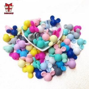 Blocks Bobo.box 50pcs Cartoon Loose Silicone perle bpa BPA Free Silicone Beads Teether DIY Animal Baby Demoard Perles Food Grade