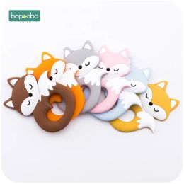 Bloque Bopoobo 5pc Silicone Fox Pendant pour la sucette bébé Toys Food Grade Silicone Tiny Rod Baby Detram pour les dents Toys pour les cadeaux pour enfants