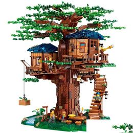 Blokken Merk Moc Tree House De Tijd Kamer Bouwstenen Creatieve Steden Street View Speelgoed Voor Kinderen Kerstcadeaus 231115 Drop Deliv Dh7Na