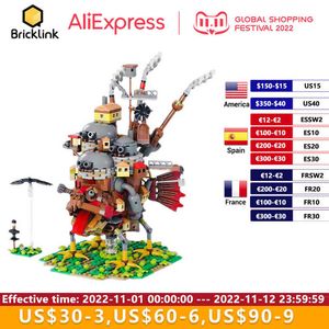 Blocks Bricklink Ideas City House Movie Japan Anime Howl Moving Castle Expert Architecture Modular Building Blocks Toys For Children T221101