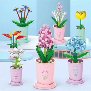 Blocs de construction Bouquet 3D modèle jouet Mini fleurs bricolage assemblage brique décoration de la maison plante en pot enfants cadeau éducatifvaiduryb