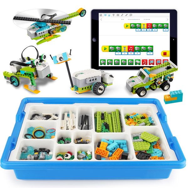 Blocs Blocs de Construction WeDo 3.0 Robotique Construction Moteurs Capteurs Ensemble Compatible avec Wedo 2.0 Éducatif Électrique STEM DIY Jouet 230523