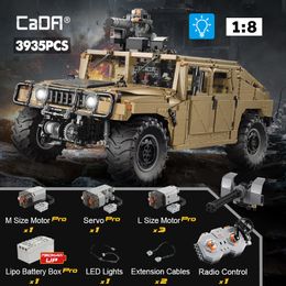 Blokken CADA 3935PCS SUV Armored Car Buggy Trucks Pick -up Bricks City Off Road Remote Control Building Toy For Boys Gifts 230506