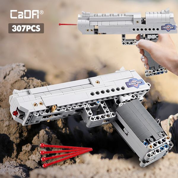 Blocks cada Desert Eagle Pistol MK23 Uzi submachine gun military ww2 Building For city swat Can 230322