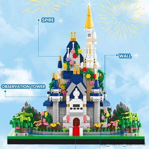 Bloques Castillo Bloques de construcción Modelo Conjunto Iglesia Rosa Ciudad Clásico Dibujos animados Construcción Juguetes Decoraciones para el hogar R230907